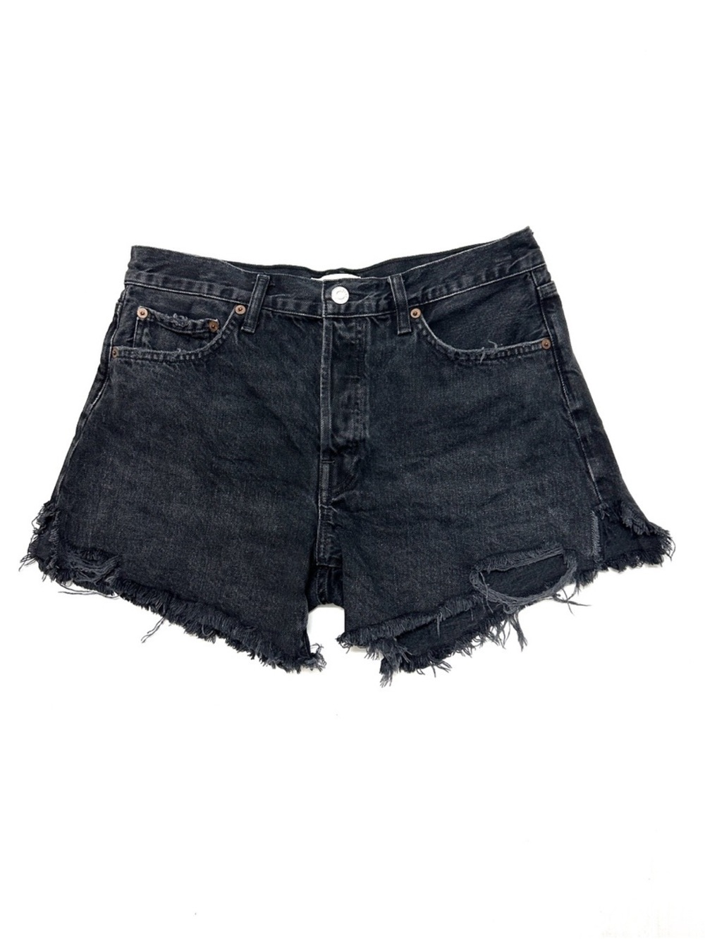 AGOLDE Organic Cotton Parker Gray Denim Distressed cutoff Jean Shorts Size 28
